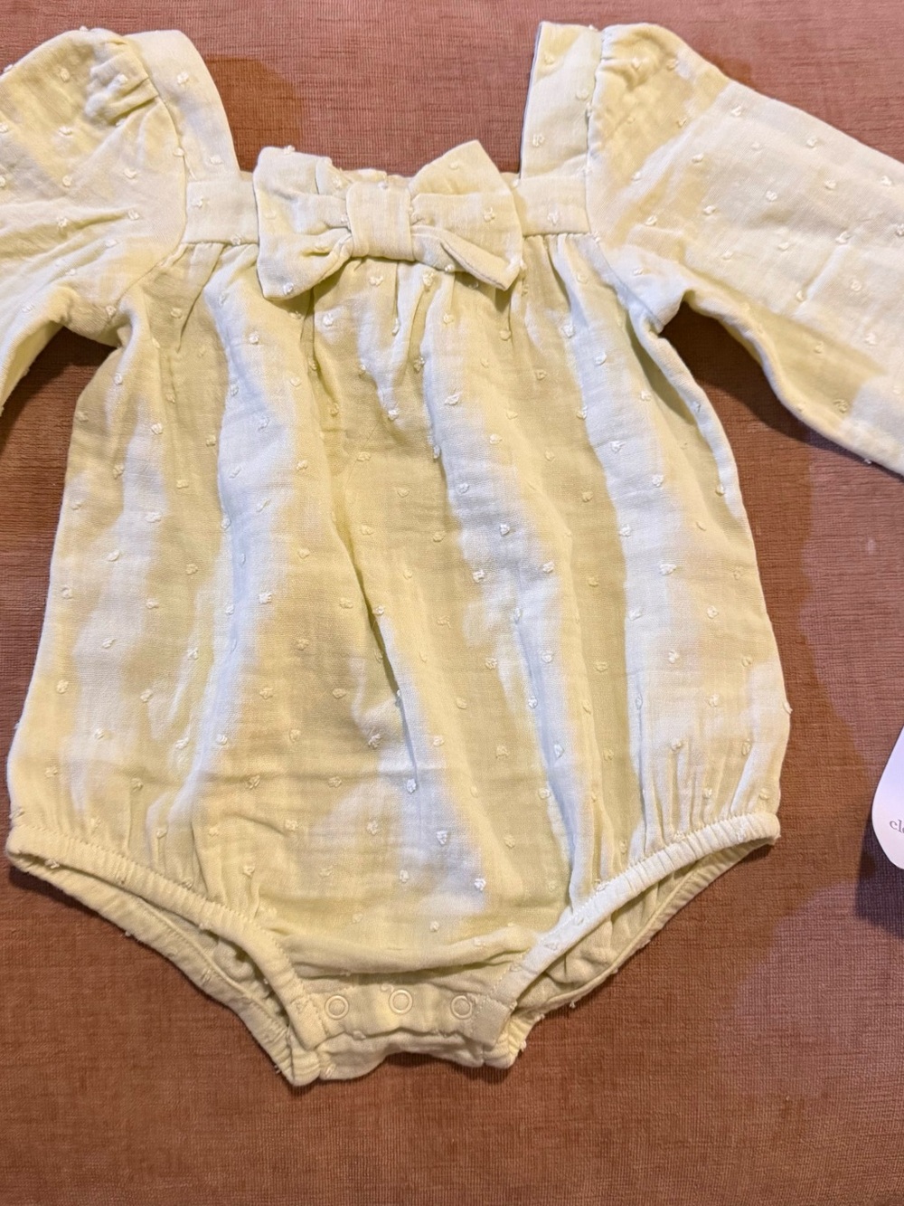 Target Infant Clothing Tag in Yellow